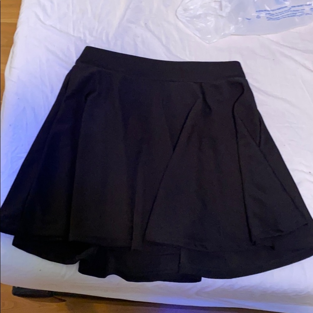 black mini skirt